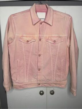 MOTHER Superior The Cut Womens Drifter Denim Jacket in Dunked in Trouble Pink